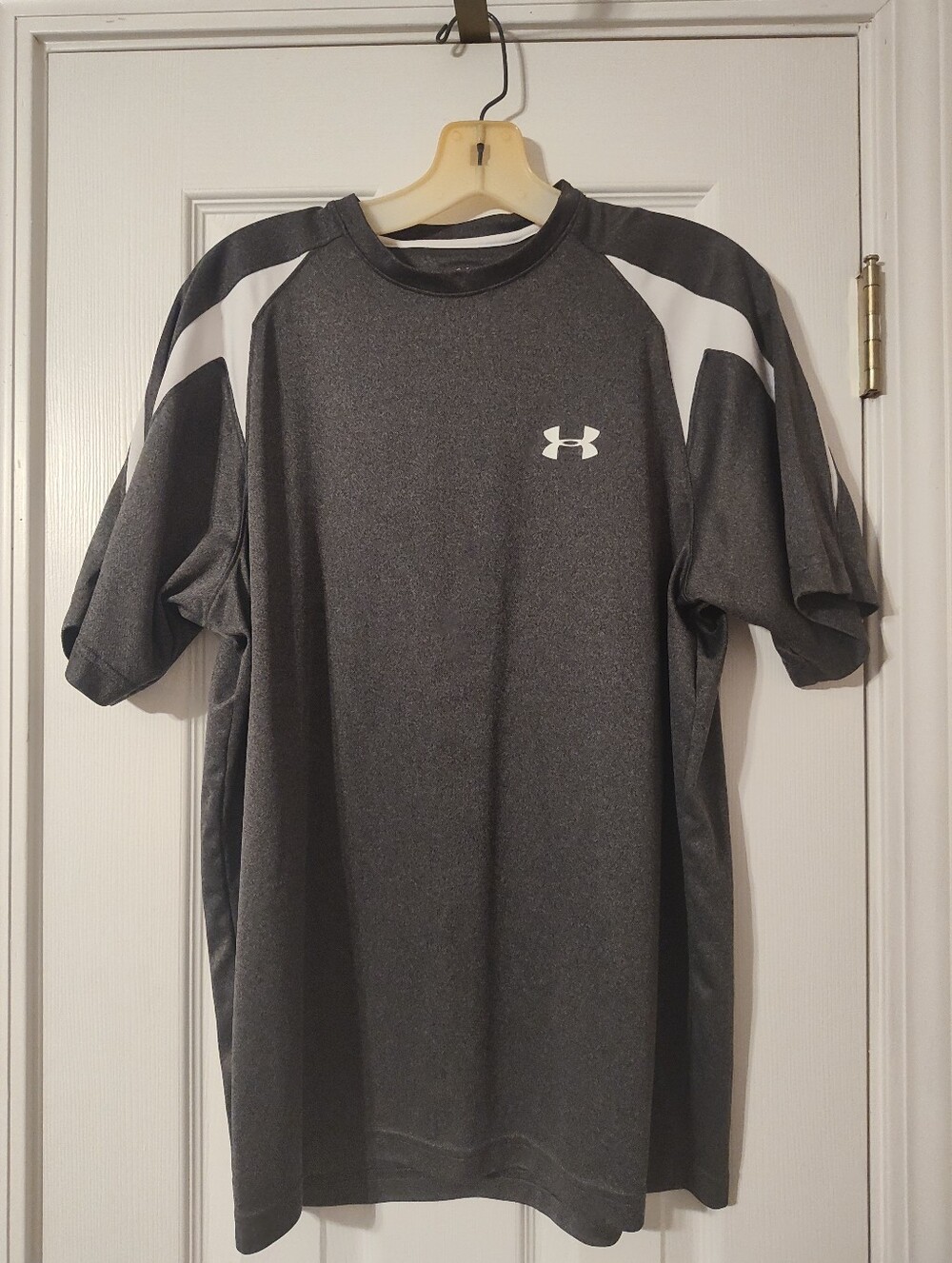 Under Armour Gray and White Short Sleeve Performance Polo